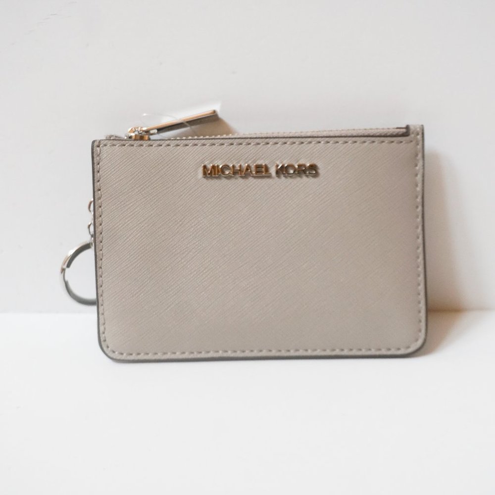 Michael Kors Jet Set TZ S Coin Wallet Pearl Grey